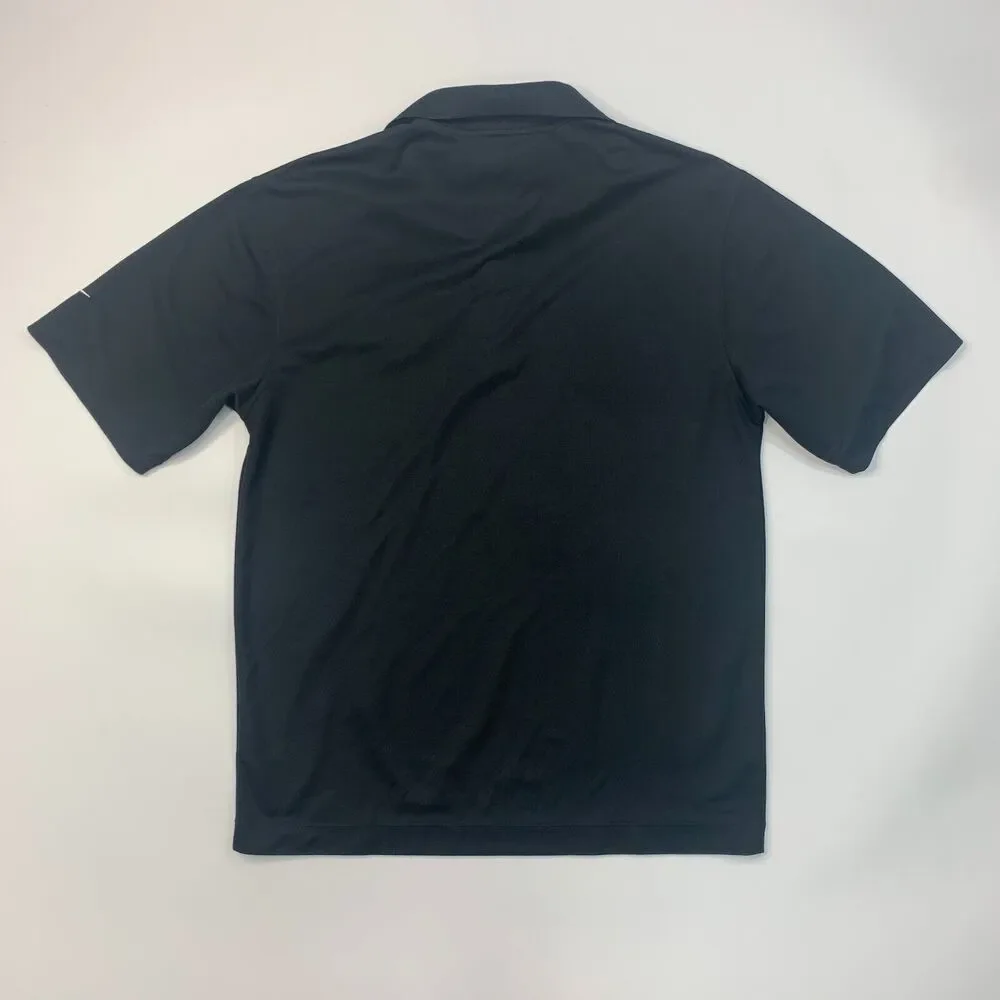 Nike Golf Shirt Mens S Small Black Dri Fit Micro Pique Polo Haci Service Logo